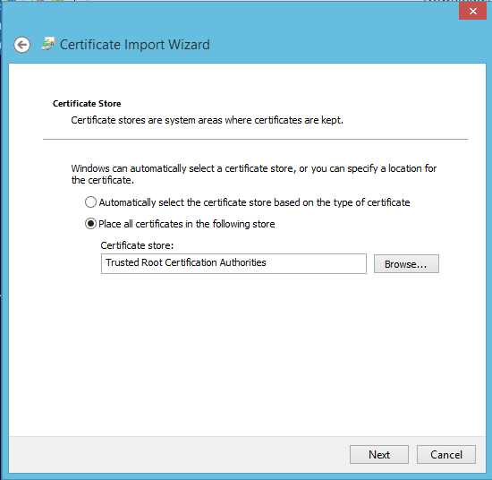 File:Windows Certificate Import Wizard - Import into Trusted Root Certification authorities.png