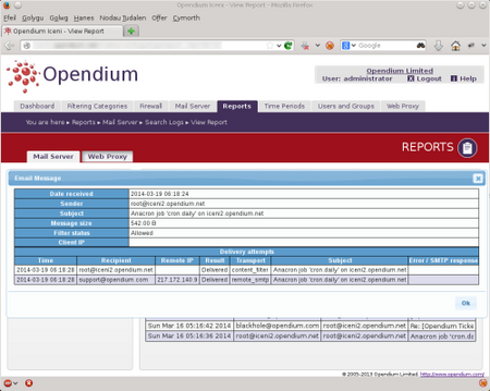 Mail: Reports - Opendium Documentation